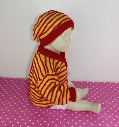 Baby & Toddler Stripe Sweater & Beanie Hat