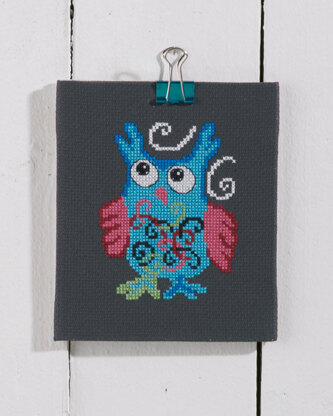 Permin Blue Owl Cross Stitch Kit