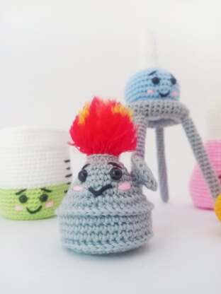 Bunsen Burner Crochet. Chemistry Set Crochet.
