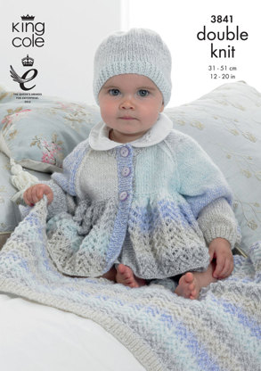 Jacket, Hat and Blanket in King Cole Melody DK - 3841