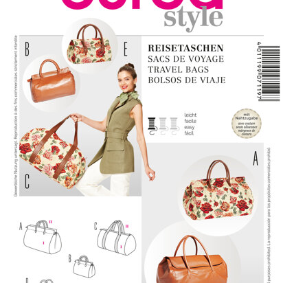Burda Style Travel Bags Sewing Pattern B7119 - Paper Pattern, Size ONE SIZE