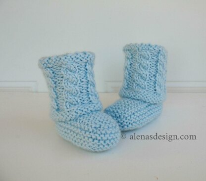 Cabled Baby Booties