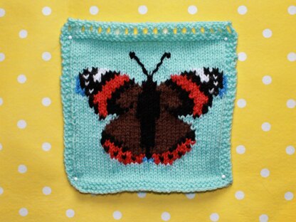 British Butterflies Intarsia Squares