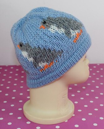 Baby Penguin Ski Beanie Hat Circular