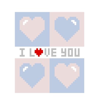 I Love You Graphghan Chart & written colour changes