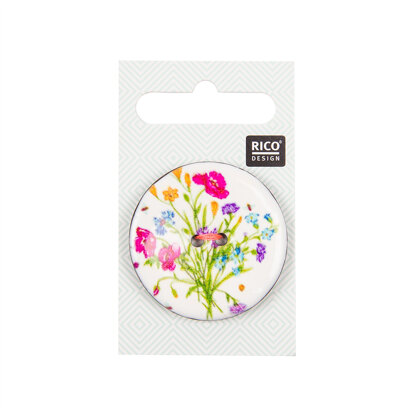 Rico Button Floral White