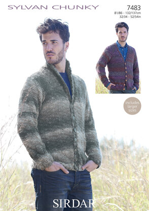 Shawl Collared and V Neck Cardigans in Sirdar Sylvan  - 7483 - Downloadable PDF