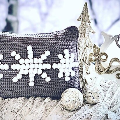 Wintery Snowflake Throw Pillow