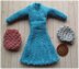 1:12th scale Ladies dress and snood c. 1939