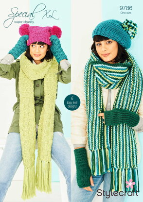Scarves, Wristwarmers, Beret & Hat in Stylecraft Special XL Super Chunky - 9786 - Downloadable PDF
