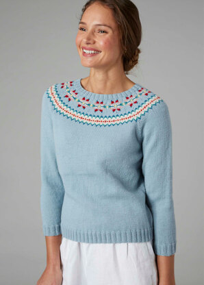 Joan Sweater - Sweater Knitting Pattern For Women in Debbie Bliss Rialto 4 Ply