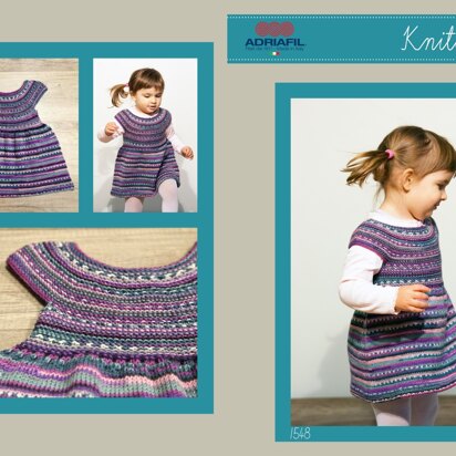 Baby Dress in Adriafil Knitcol - 1548 - Downloadable PDF