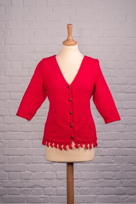 Ladies Crochet Edge Cardigan in Deramores Studio DK Acrylic - Downloadable PDF