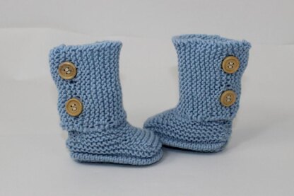2 Button Big New Baby 4 Ply Booties