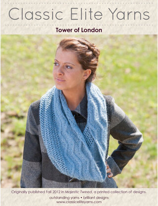 Tower of London Cowl in Classic Elite Yarns Majestic Tweed - Downloadable PDF