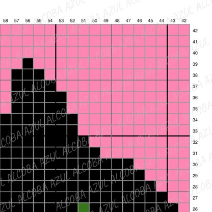 Halloween Black Cat Pink Pillow C2C CROCHET PATTERN 42x42 Squares