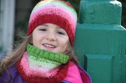 Watermelon cowl/beanie - Col/bonnet melon d'eau