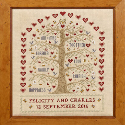 Historical Sampler Company Heart & Tree Wedding Sampler - Downloadable PDF