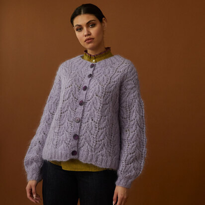 Lace Cardigan - Knitting Pattern for Women in Debbie Bliss Nell by Debbie Bliss - knitting pattern