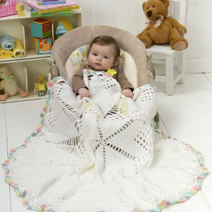 Doily Baby Blanket in Red Heart Soft Baby Steps Solids - LW2487