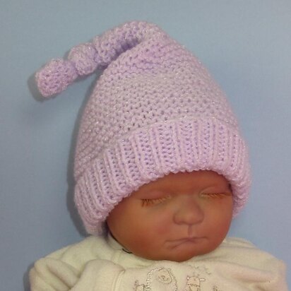 Baby Garter Stitch Topknot Pixie Hat