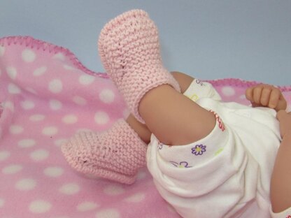 Just For Preemies - Premature Baby 4 Ply Garter Stitch Bumper Booties