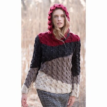 Farmhouse Hoodie - Sweater Knitting Pattern for Women in Tahki Yarns Donegal Tweed