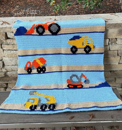 Construction Truck Baby Blanket