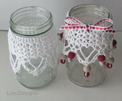 Valentine Hearts Mason Jar  Drape: MwL