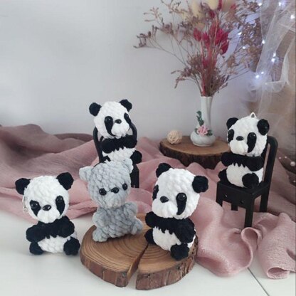 Crochet pattern Mini panda plushie