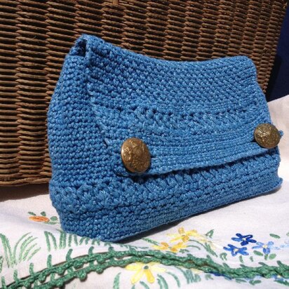 Blue Belle Crochet Clutch Bag