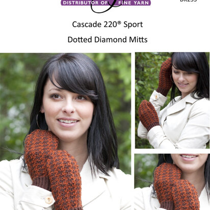 Dotted Diamond Mitts in Cascade 220 Sport - DK253