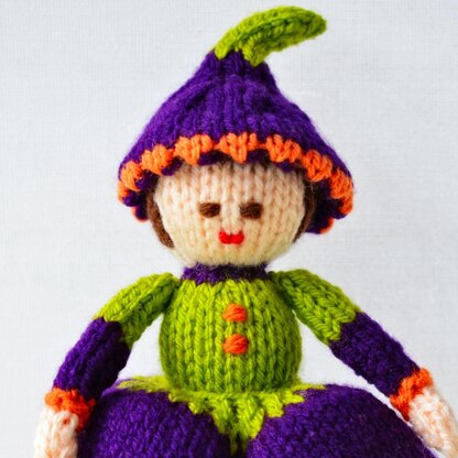 Crocus Flower Doll Knitting Pattern