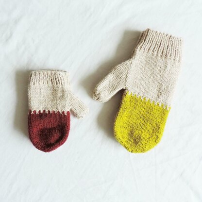 Colourblock Mittens