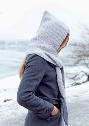 "Insvept Hood And Scarf" - Scarf Knitting Pattern For Women in MillaMia Naturally Soft Merino