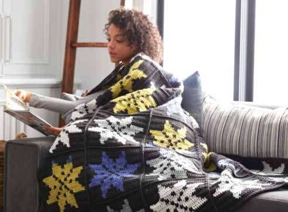 Snowflake Crochet Blanket in Bernat Super Value & Pop! - Downloadable PDF