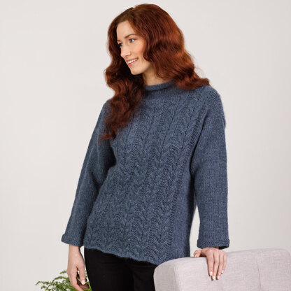 1164 Camellia - Sweater Knitting Pattern for Women in Valley Yarns Berkshire