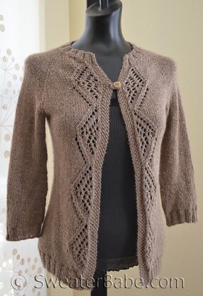 #175 Diamonds and Lace Top-Down Cardigan