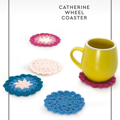 "Catherine Wheel Coaster" - Free Crochet Pattern For Home in Paintbox Yarns Simply DK