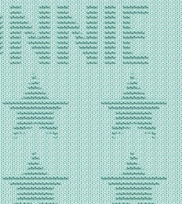 Knitting Pattern BONNIE knit chunky newborn blanket Knit-Purl only, New Baby star motif easy beginner receiving stroller throw personalized