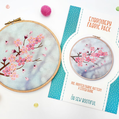 Oh Sew Bootiful Cherry Blossom Pattern Fabric Pack