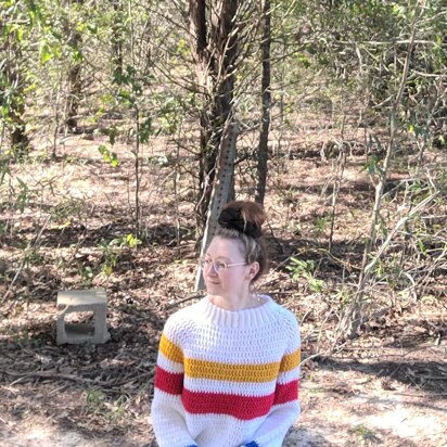 Princess Bubblegum White Striped Sweater inspired Sweater Pattern