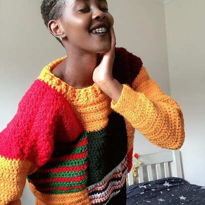 Patchwork crochet sweater