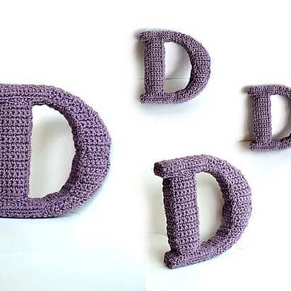 Letter D Crochet Pattern, 3D Letter Amigurumi