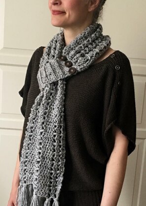 Easy Crochet Scarf Pattern with Buttons: Button-Up-Beauty Scarf