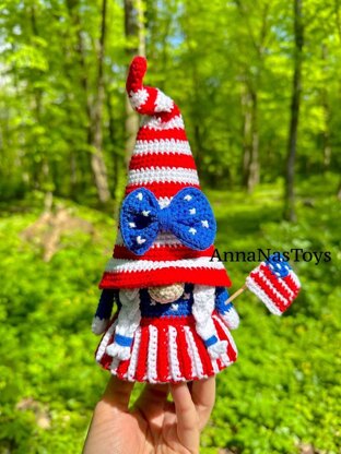 USA Patriotic American Gnome_girl