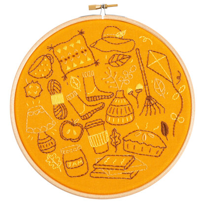 Hawthorn Handmade Autumn Doodles Printed Embroidery Kit