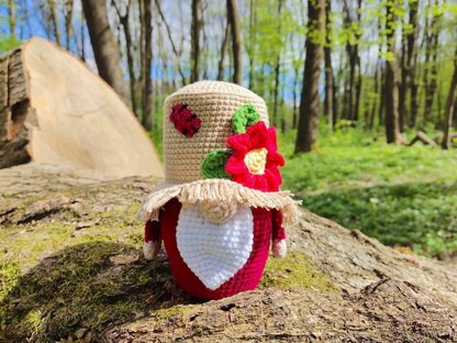 Gnome in a straw hat Crochet pattern by Oksana Kovalenko