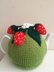 Nature tea cosy. Animal tea cosy .Pesky mouse in the strawberry patch