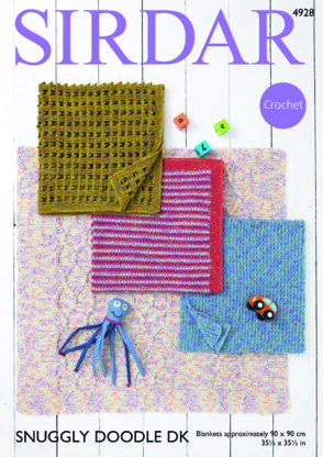 Blankets in Sirdar Snuggly Doodle DK - 4928 - Downloadable PDF